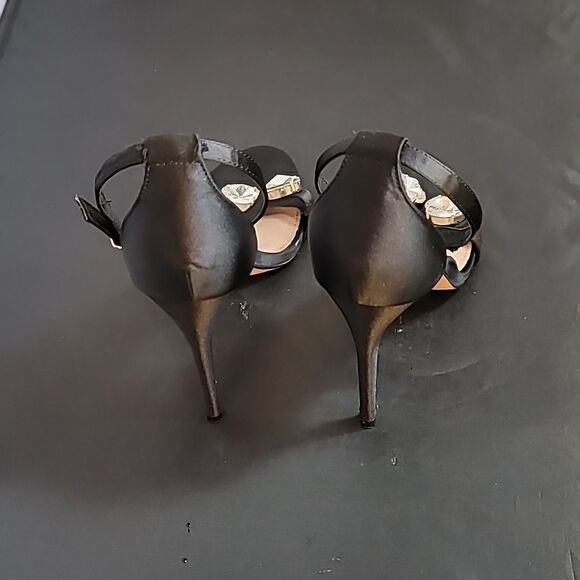 STEVE MADDEN SATIN OPEN TOE STILETTOS ADJUSTABLE BUCKLE ANKLE STRAP SANDAL R3 - Picture 9 of 16